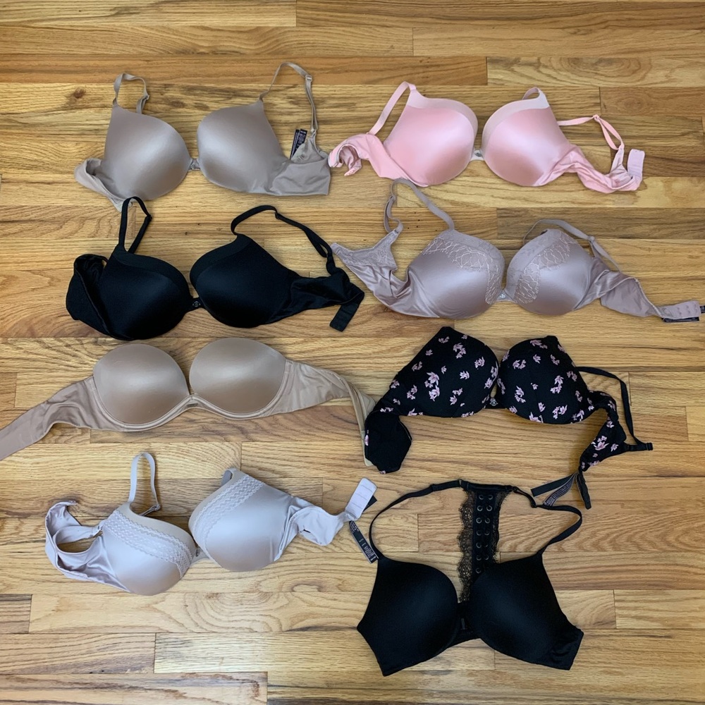 Lot of 8 Victoria's Secret underwire push up bras in "Very Sexy" size 36B
